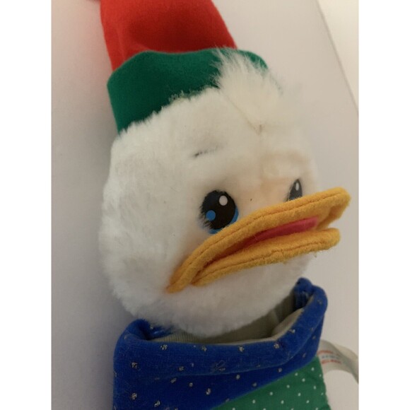 Vintage Christmas Stocking Duck Santa Hat Well Made Toy Happiness Aid 1980s - Picture 5 of 12